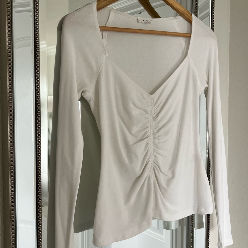 A.L.C. Women's White Ruched Top